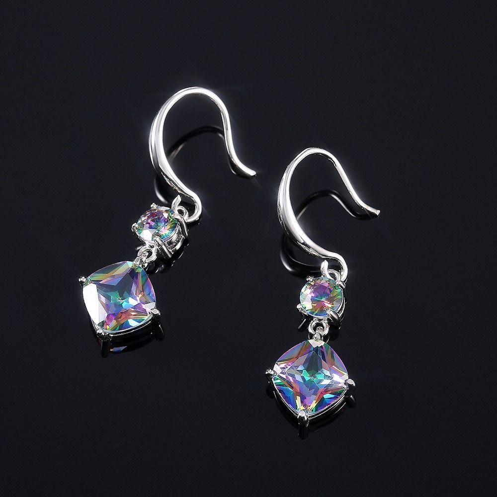 Fashion Zircon Women's Earrings Sparkly Versatile Drop Earrings Dangle Stud Earrings Women's Jewelry