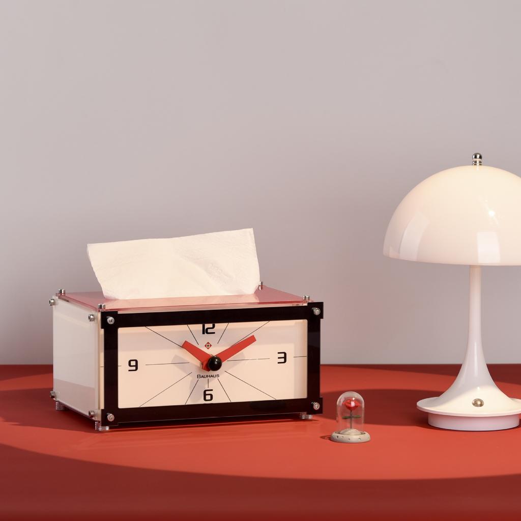 Creative Table Clock with Tissue Box Function Retro Industrial Clock Room Decoration Mute Table Clock Room Office HomeDecor Gift
