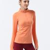 Women's Long Sleeve Stand Collar Yoga Jacket - Elastic, Quick-Drying for Fitness, Running, and Outdoor Sports.