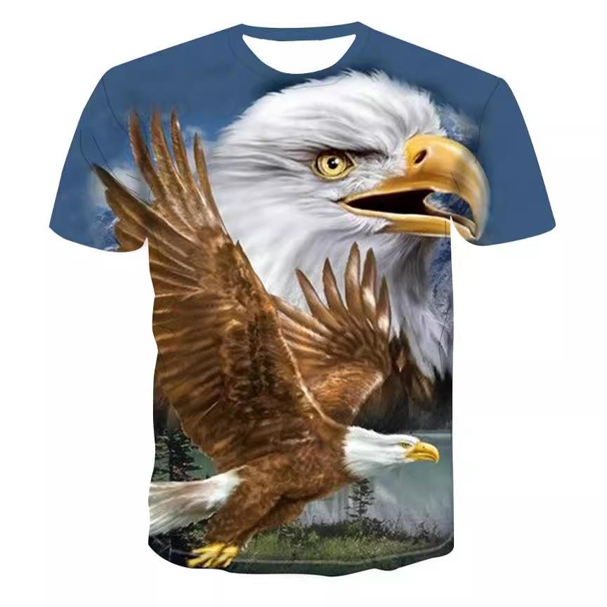 

Летняя новая мужская футболка Eagle с короткими рукавами и 3D-цифровым принтом S