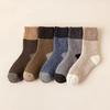 5 Paar/Los Winter Warme Herren Damen Socken Super Dicke Wolle Uni Socken Merinowolle Warm Halten Kältebeständig Schnee Socken EU38-46