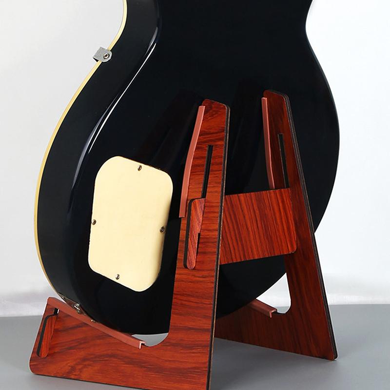 Drewniany stojak na gitarę dla instrumentów akustycznych i elektrycznych Przenośny Kształtowany Podłogowy Uchwyt Ekspozycyjny na Ukulele Mandolinę Bas