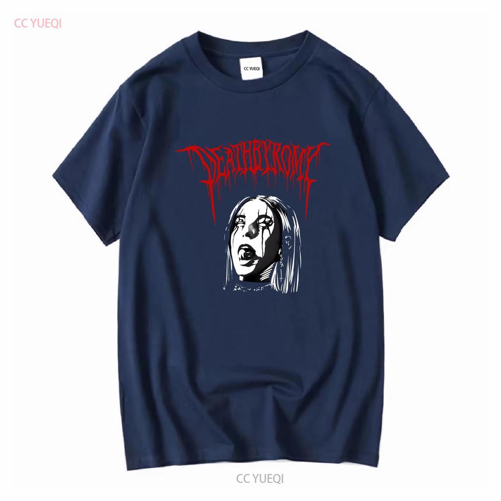Deathbyromy Black Large T Shirt long or short sleeves vintage Washed Slightly Casual Versatile streetwear homme Stylish