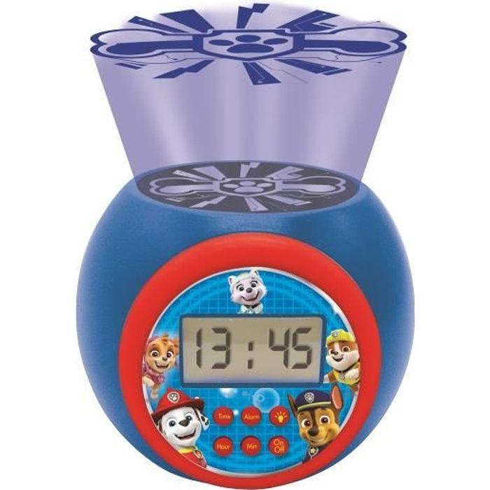 LEXIBOOK Paw Patrol Wecker-Projektor - Weck- und Schlummerfunktion - Nachtlicht mit Timer - LCD-Bildschirm - Batterien