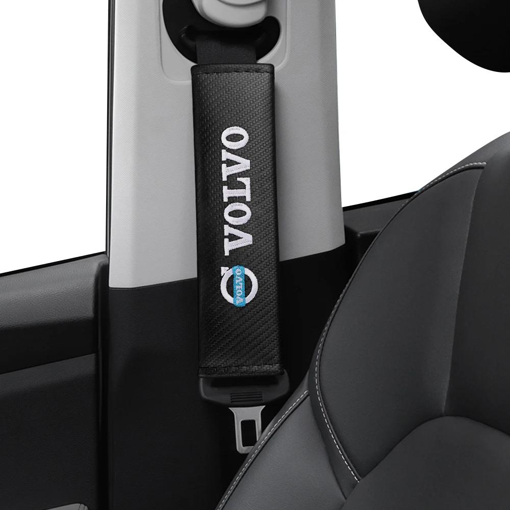 AAJZ1 For Volvo XC60 V50 V70 S90 Olestar XC40 S80 EX90 XC70 V90 Car Styling Carbon Fiber Seat Belt Cover Safety Shoulder Protector