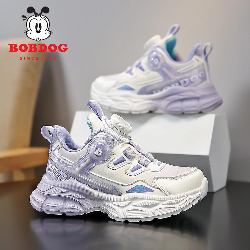 Bobdog Waterproof Fleece-Lined Leather Sneakers for Girls - 2025 Autumn/Winter