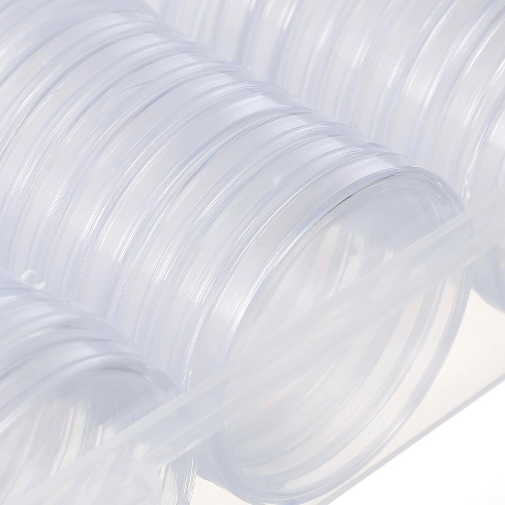 100 Pcs Commemorative Coin Round Box Storage (40mm Pieces) Cutlery Organizer Collecting Case for Pp Clear Plastic Holders