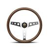 MOMO 60th Anniversary Model Steering Brown Wood Grain with Silver 350mm Outer 37mm Indy Anniversary Momo Limited Limited To 200 Pieces Wheel, Dish,