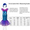 Mermaid Dress, Kids' Princess Dress, Deluxe Princess Dress 8-Piece Set (Necklace, Bracelet, Earrings, Magic Wand, Ring, Hairband, and Skirt)