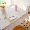 Fresh Linen Cotton Tablecloth Ins Style Daisy Floral Table Cloth Tassel Rectangular Cover Dining Decor