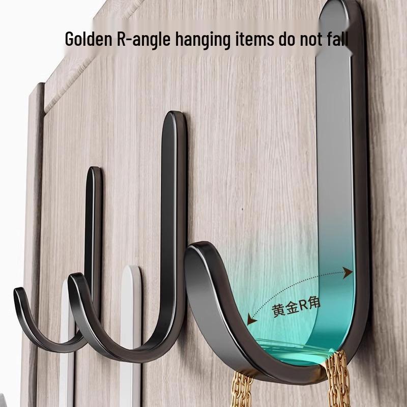 Strong Adhesive No-Trace Hooks for Kitchen, Bathroom, or Dorm—Ideal for Hanging Clothes Behind Doors Without Drilling