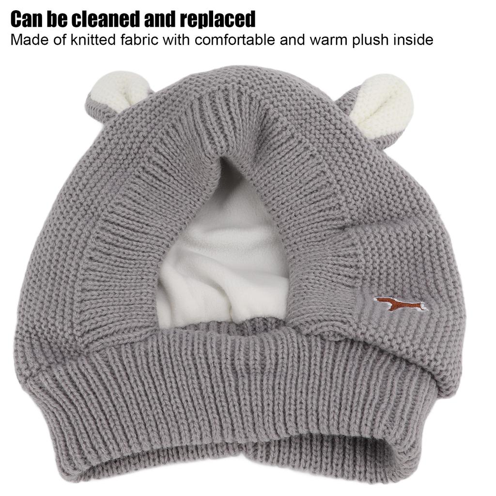 Knitted Rabbits Ear Pet Hat Noise   Warm Dog Grooming Earmuffs Hat for Large Dogs