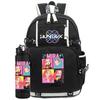 2 st/set K-Pop-tryckt ryggsäck med 750 ml vattenflaska för tonåring elev flicka pojke skolväska barnpresent stor kapacitet reseväska Mochila