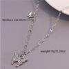 Flash Diamond Butterfly Necklace Niche Design Sense Light Luxury Size Butterfly Collarbone Chain, Micro-set Diamond Collarbone Chain