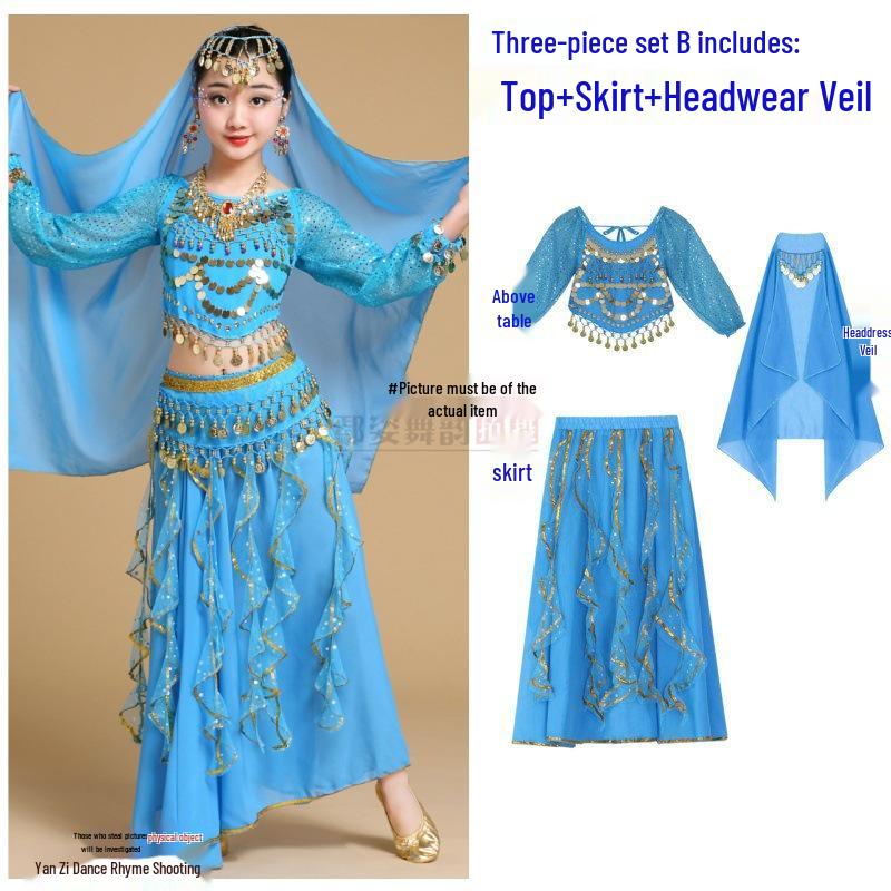 Disfraz de Espíritu Conejo de Jade - Demonio Femenino Traje de Actuación Infantil de Danza India