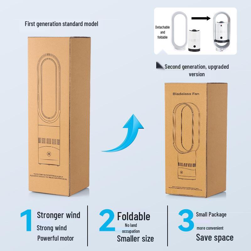 Sleek Bladeless Oscillating Tower Fan with Remote & Multi-Speed Airflow