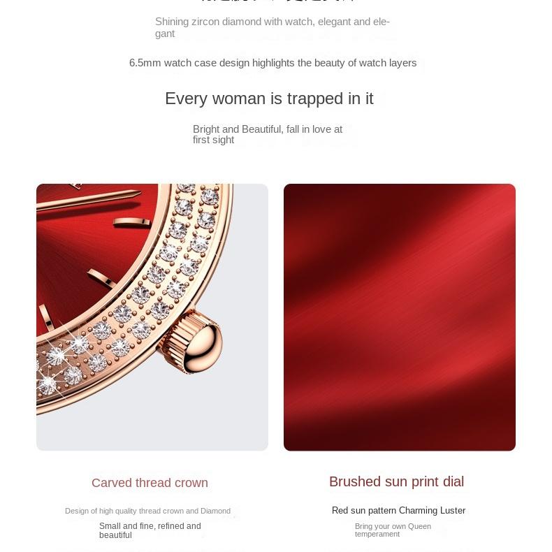 OUPINKE Watches Fashion Diamond-encrusted Waterproof Quartz Watch Women's Watch