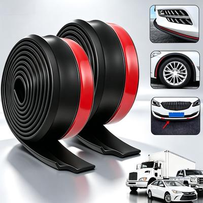 2.5M Car Front Bumper Protection Strip Rubber Universal Car Spoiler Lips Skirt Exterior Side of Wheel Protector Mouldings