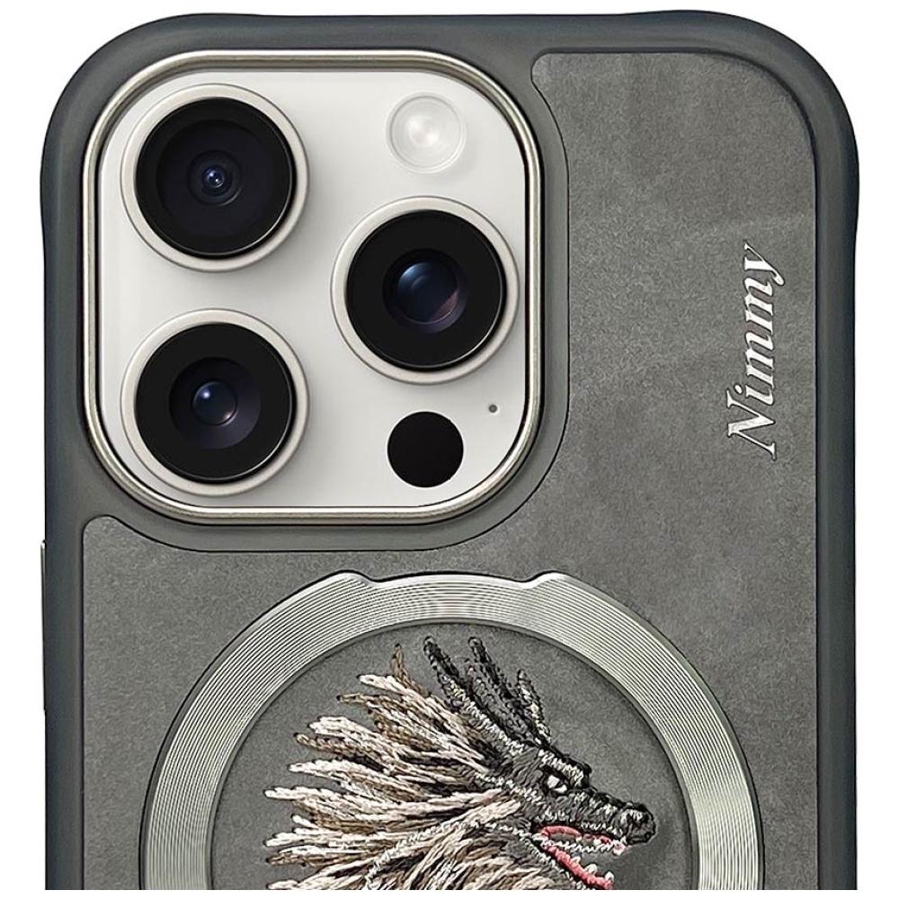 Etui Do iPhone 16 Pro Nimmy Dragon MagSafe Szare
