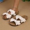 Fashion Women Trend Slippers Lightweight Comfortable Sandals Fashion Trend Bow Anti Slip shoes Soft Sole Flat Heel Slippers Slides Women