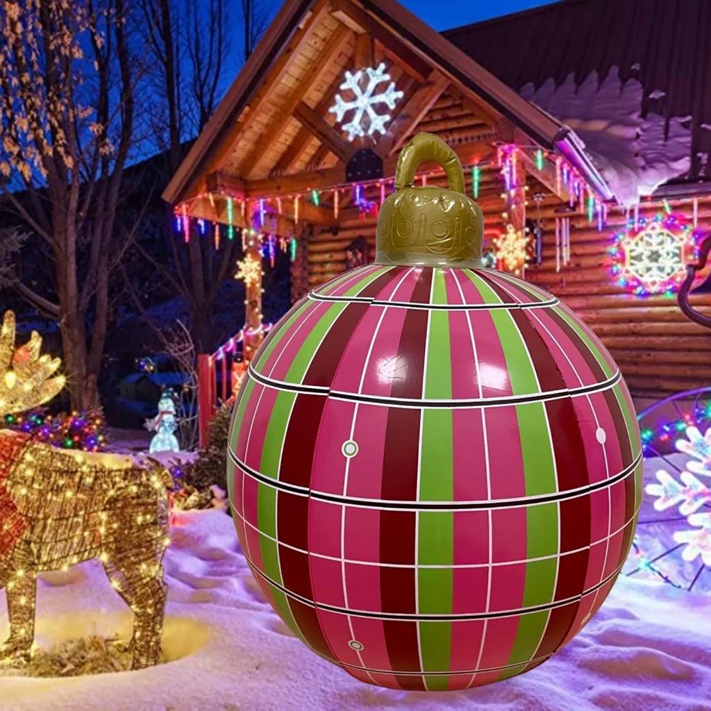 60cm Christmas Balls Decoration Outdoor Indoor Christmas Decoration Balloons Inflatable Toy Balls Christmas Decoration Ball