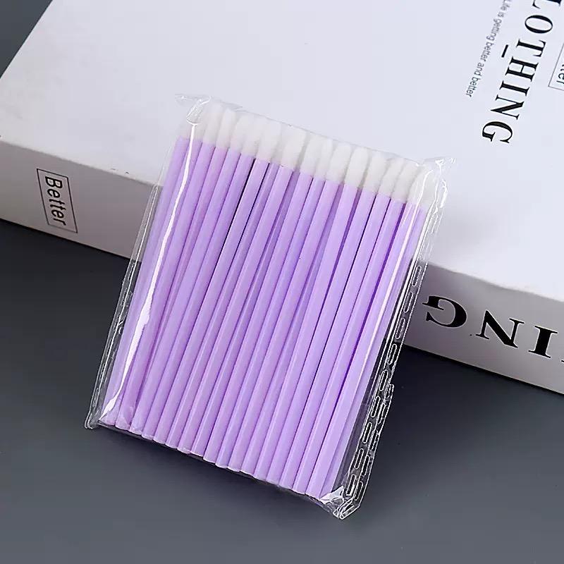 Manufacturer Supplier Cotton Cleaning Lip Brush Disposable Portable Crystal Color Fashion Professional Lip Applicator