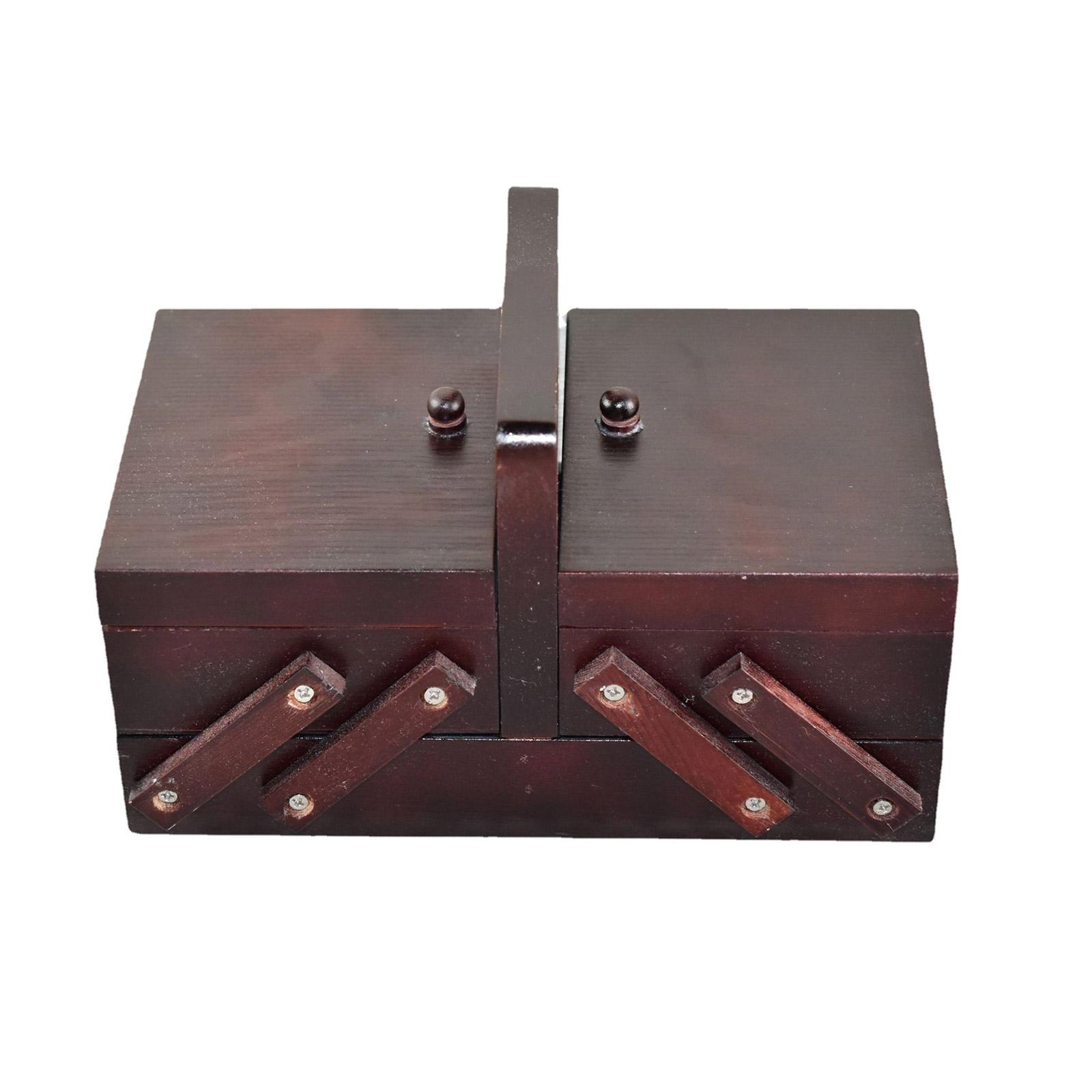 Vintage Needlework Organizers Case Wood Sewing Tool Storage Box Folding Knitting Case for Sewing Knitting Supplies вино красного 2555₽