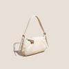 Soft Leather Bag for Girls, Solid-colored Leather Cloud Bag, Hand-held, Single-shoulder, Slanted, Pleated Dumpling Bag