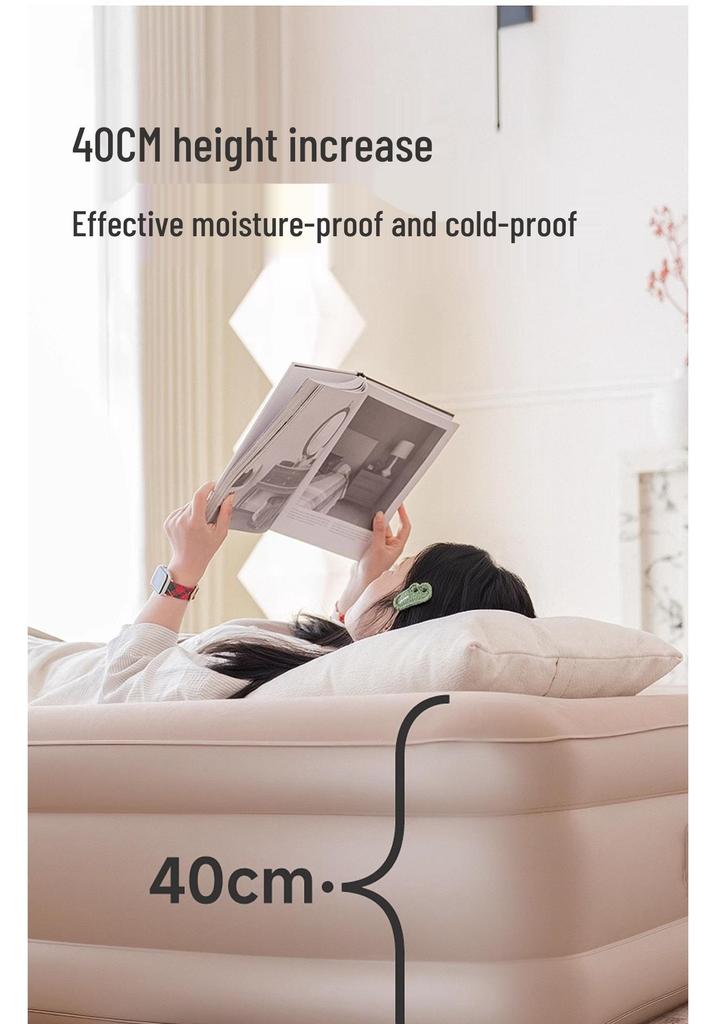 Mountain Inflatable Mattress with Backrest - Automatic Air Cushion Bed for Home, Floor, Tent, and Outdoor Camping.