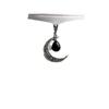 Gothic Velvet Cord Moon Bag Necklace with Teardrop Stone