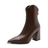 Stivaletti Chelsea Maogu Invernali con Cerniera 2024 Nuovi Stivali a Punta Designer Goth 2024 Mezza Stagione Donna Caviglia Tacchi Alti Scarpe Botas 40