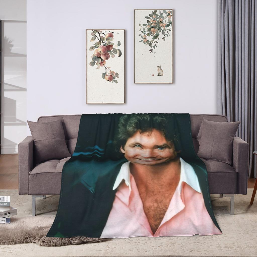 David Hasselhoff Flannel Blanket  Super Warm Throw Blanket for Couch Chair Decorative Street Trend Bedspread Sofa Bed Cover