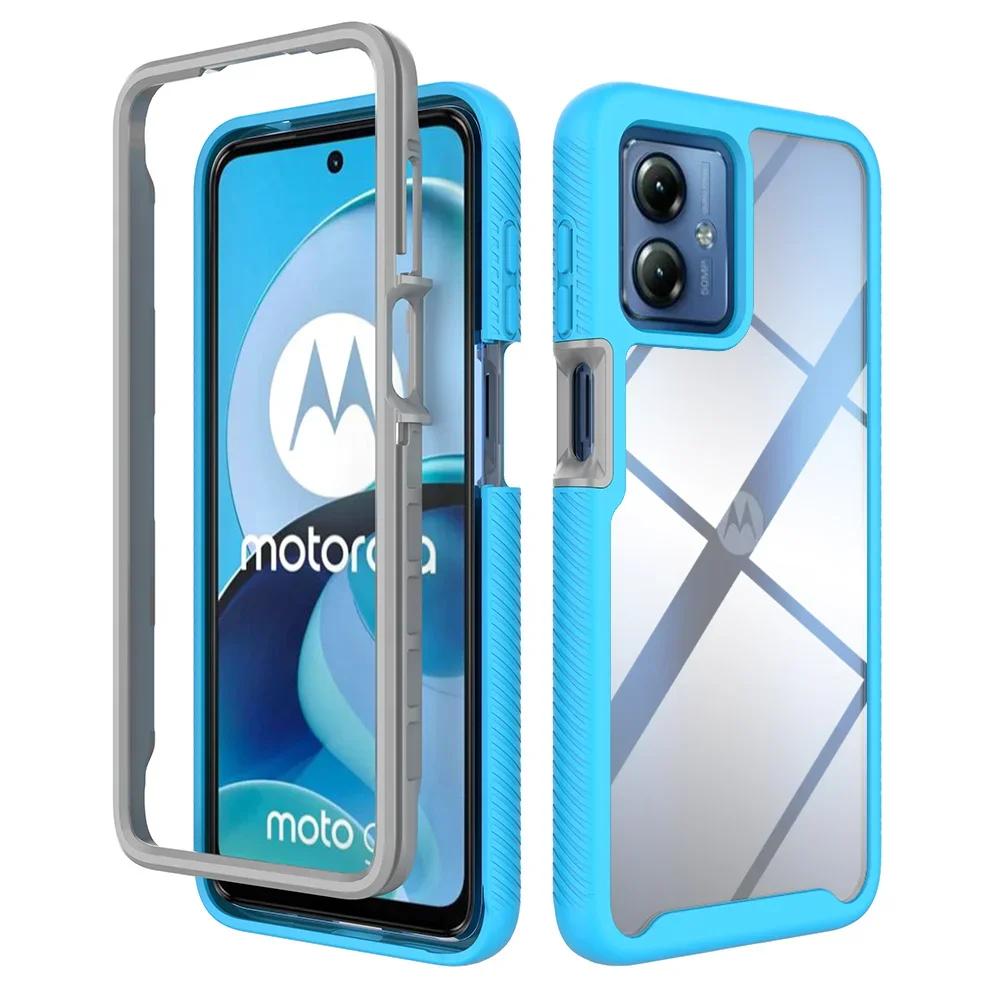 Non-slip Transparent Armor Shockproof Phone Case For Motorola Moto G14 G54 G84 6.5 Inches TPU Bumper Hard Plastic Back Cover