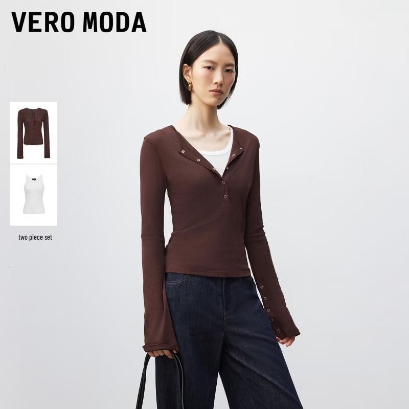 VEROMODA Women s Slim-Fit Henley Knit Top S