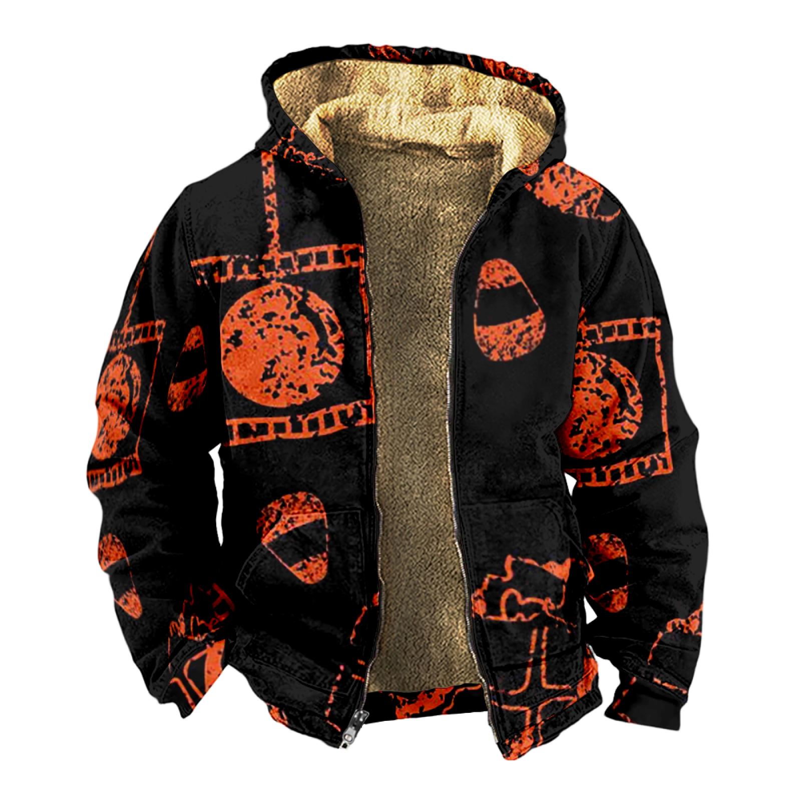 

Мужской индивидуальный повседневный свитер на молнии с длинным рукавом и принтом, толстый хлопковый костюм, зимний костюм XXXXL красный