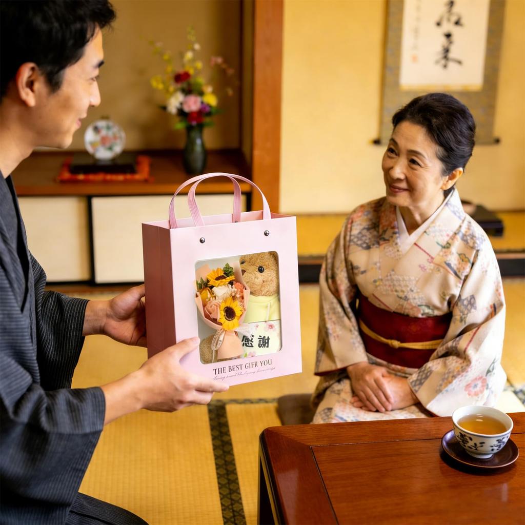 99th Birthday Celebration Gift: Stuffed Teddy Bear, Soap Flower Bouquet, Message Card Included. A popular gift for fathers, mothers, grandfathers,
