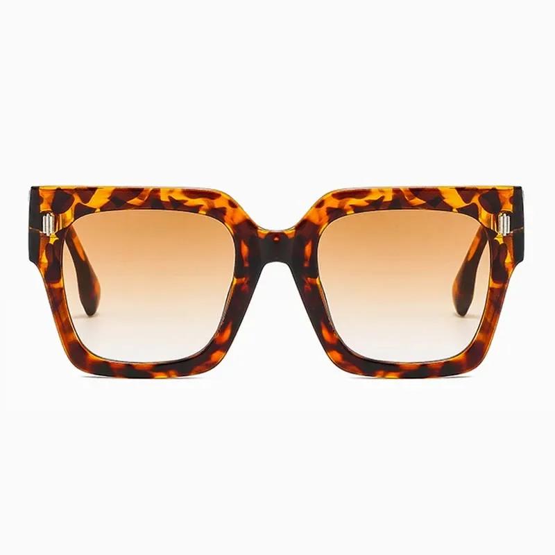 Outdoor Große Rahmen Quadratische Sonnenbrille Damen Herren Hübsche Geometrische Sonnenbrille Spiegel Schwarz Farbverlauf Designer Marke Mode