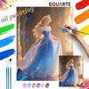 Princess Blue Gown Butterflies Oil Painting Hand Painting Coloring Painting Handmade Diy Home Decoration Gift
