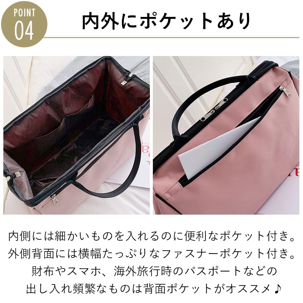 Pink M Boston bag for travel travel travel clasp school large large women, bag, bag, bag, purse, men's bag, trip, golf, lightweight, capacity,