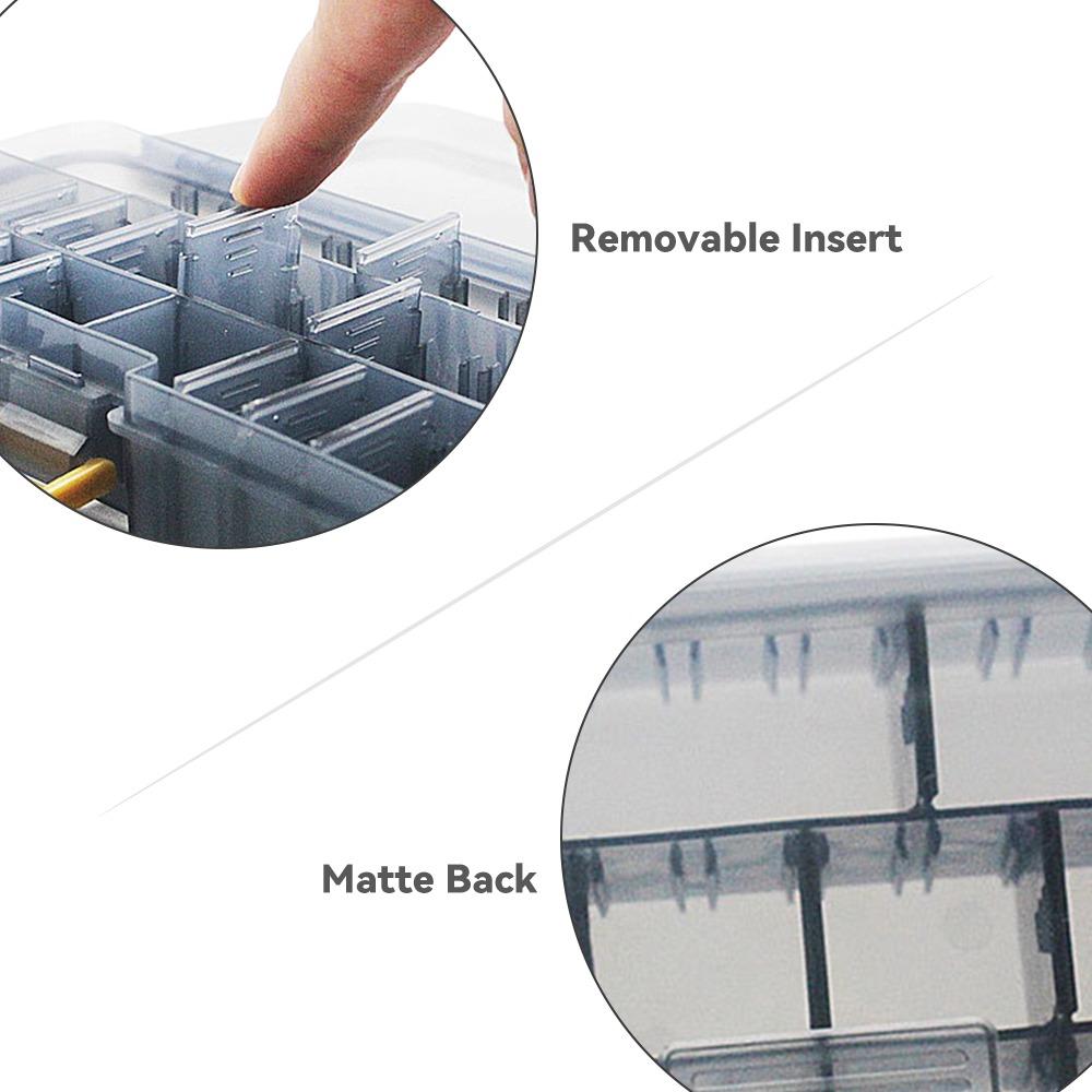 2PCS Removable Dividers Fishing Lure Storage Case PP Fishing Bait Organizer Box for Hook Storage
