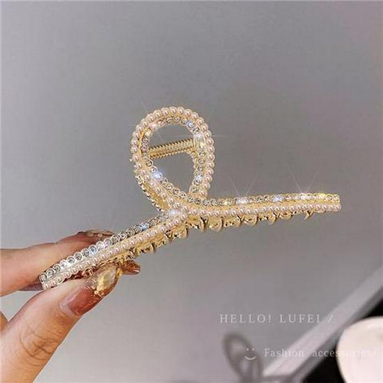 Phoenix Rhinestone Shark Hair Clip: Large Temperament Grip for Women, Korean Style