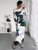 2026 One-Shoulder White Floral Slim-Fit Maxi Dress for Women