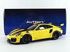 AUTOart 1/18 Scale Porsche 911 (991.2) GT2 RS Weissach Package Yellow/Carbon Black Finished Model 78172