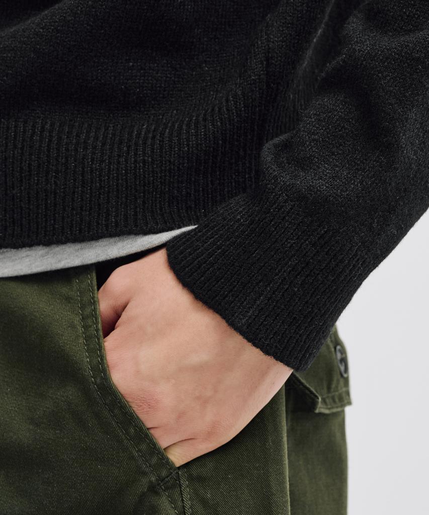 TAKEASY Essential Crop Knit Cardigan (Black)