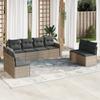 Vidaxl 9-Cz. Set di Mobili da Giardino con Cuscini, Grigio, Polyrattan