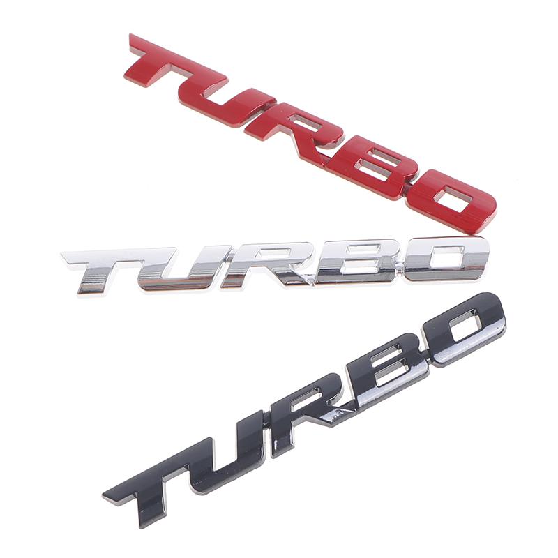 Lettera Metallica 3D Turbo Auto Moto Emblema Distintivo Adesivo Decorazione Laterale