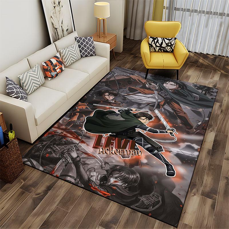 Levi Ackerman Anime Battle Carpet Suitable As a Non-slip Mat for the Living Room or Bedroom Sofa