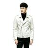 Autumn and winter men's clothing British large size stand-up collar large size PU leather jacket men's trendy solid color multi-zipper leather jacket