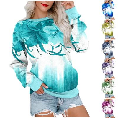 Women's Colorblock Sweatshirt Long Sleeve Round Neck Casual Comfortable Loose Lightweight Women's Sweatshirt