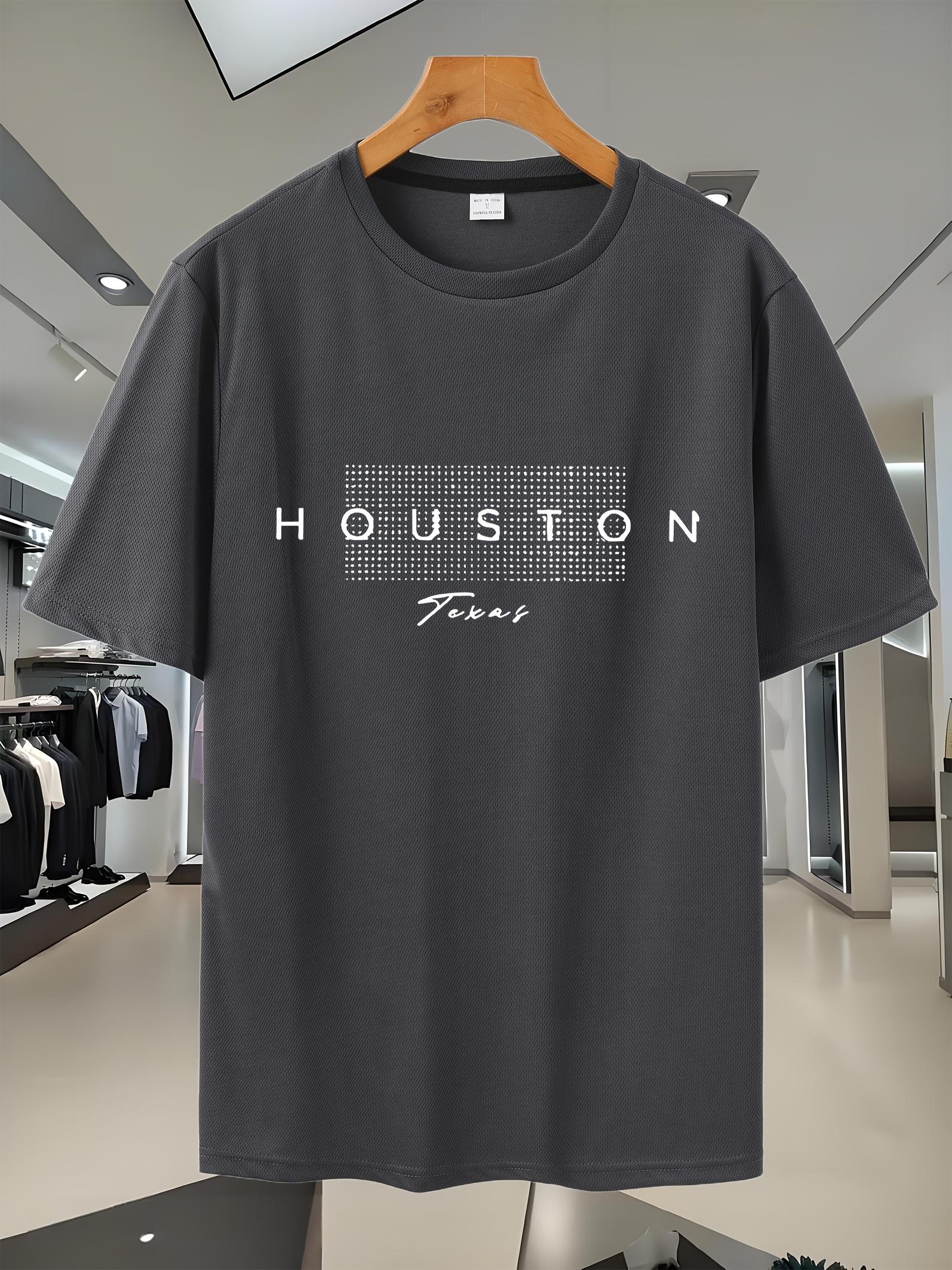 Houston Texas Graphic T-shirt - Breathable Mesh Summer Tee M